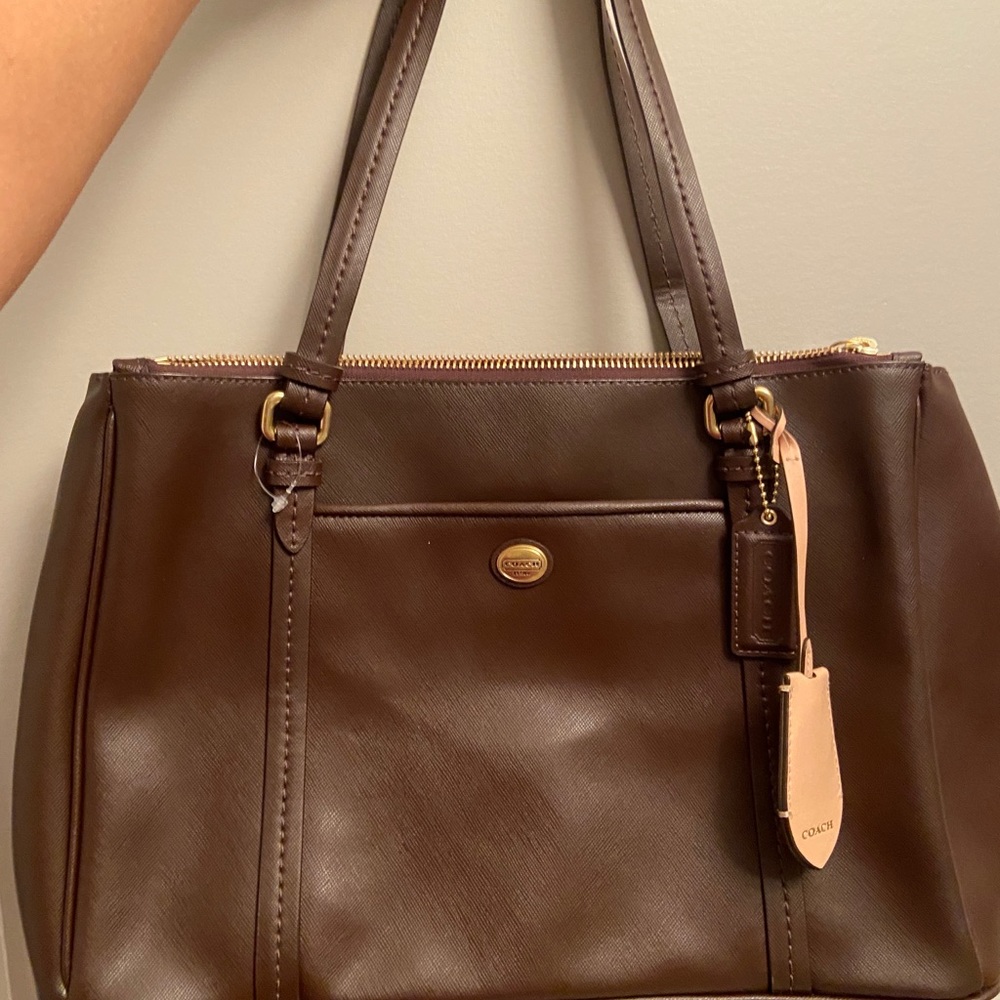 COACH PEYTON LEATHER JORDAN DOUBLE ZIP